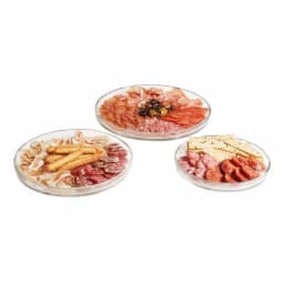 Libbey Urban Story 3-Piece Round Glass Nesting Serving Tray Set, Clear thumbnail 1