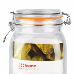 Unbranded 47 oz. Glass Pickling Jar with Steel Bail Lid and Orange Rubber Seal thumbnail 3