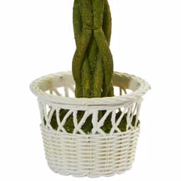 Nearly Natural 13 in. Artificial Rose Topiary Set with White Wicker Pots (Set of 2) thumbnail 3