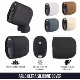 Wasserstein Protective Silicone Skins for Arlo Ultra, Ultra 2, Pro 3, and Pro 4 - 3-Pack, Black thumbnail 2
