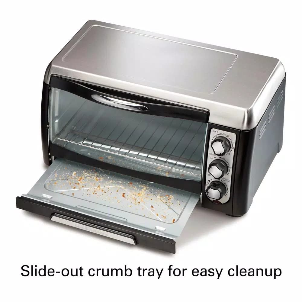 Hamilton Beach 6-Slice Black Toaster Oven with Toast, Bake, and Broil Settings