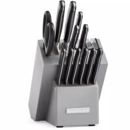 KitchenAid 14-Piece German Stainless Steel Knife Set with Triple Rivet Handles and Wood Block thumbnail 1