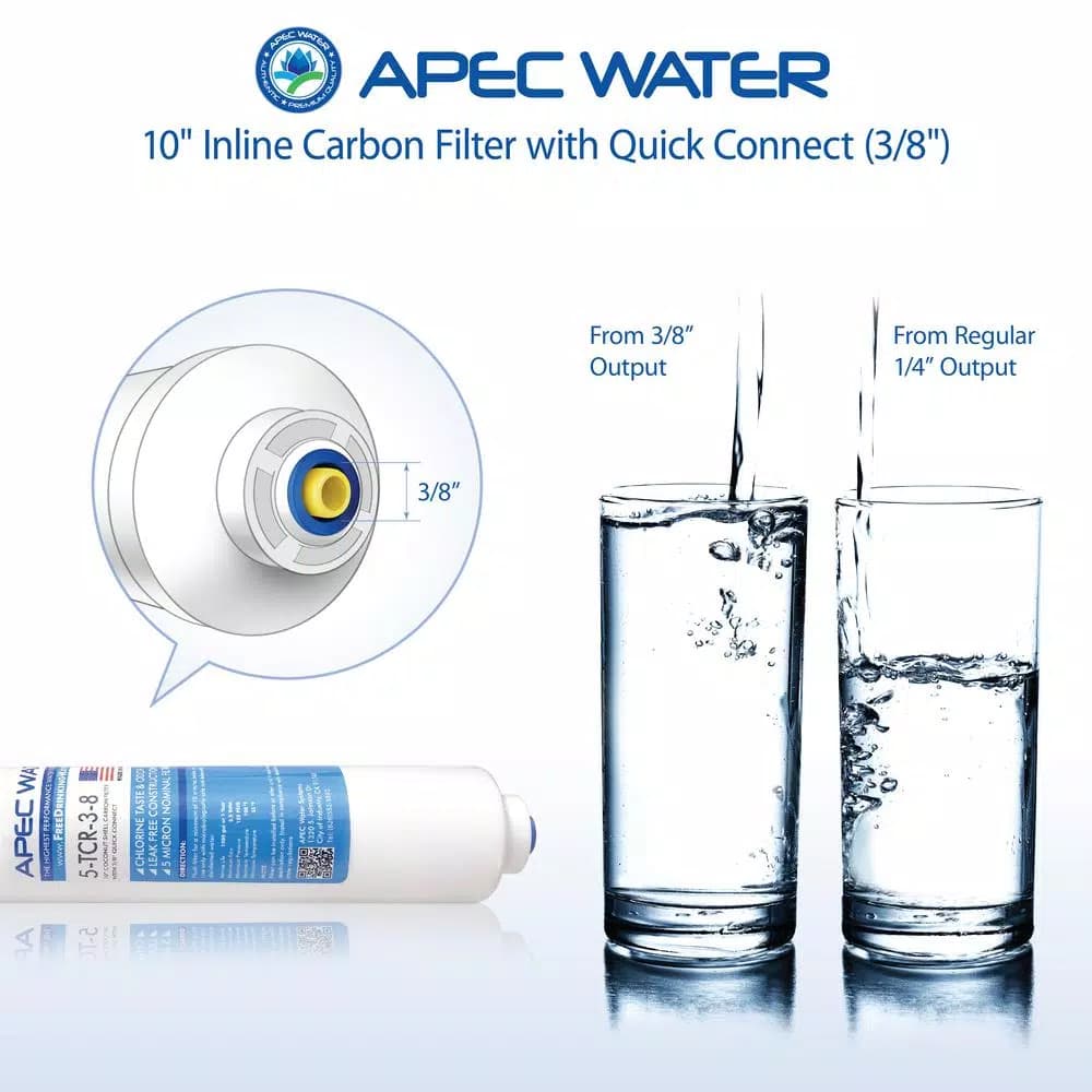 APEC Water Systems APEC Ultimate 10 in. Inline Carbon Filter with 3/8 in. Quick Connect