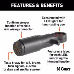 CURT 6-Way Round Trailer Connector Tester thumbnail 5
