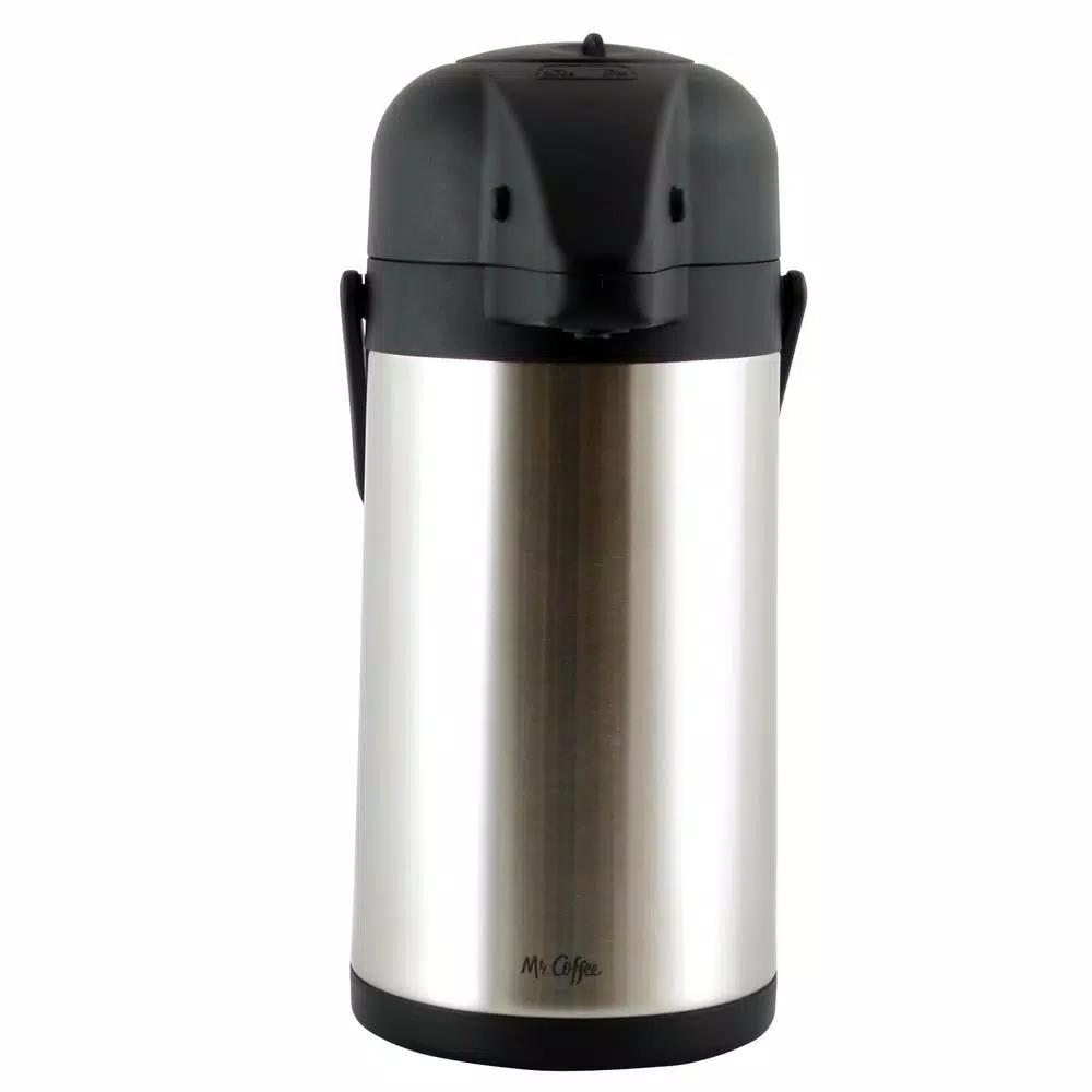 Mr. Coffee Javamax 2.24 Qt. Stainless Steel Vacuum Insulated Pump Pot Beverage Dispenser