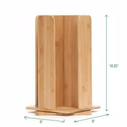 Mind Reader Bamboo 360° Rotating Cup and Lid Holder, 4-Compartment Organizer thumbnail 7