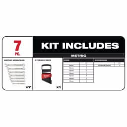 Milwaukee 7-Piece Metric Combination Wrench Set with MAX BITE Open-End Grip thumbnail 2