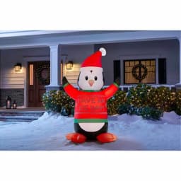 Home Accents Holiday 6 ft. Airblown Inflatables Animated Shivering Penguin Holiday Decor thumbnail 2