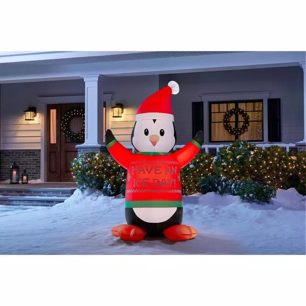 Home Accents Holiday 6 ft. Airblown Inflatables Animated Shivering Penguin Holiday Decor