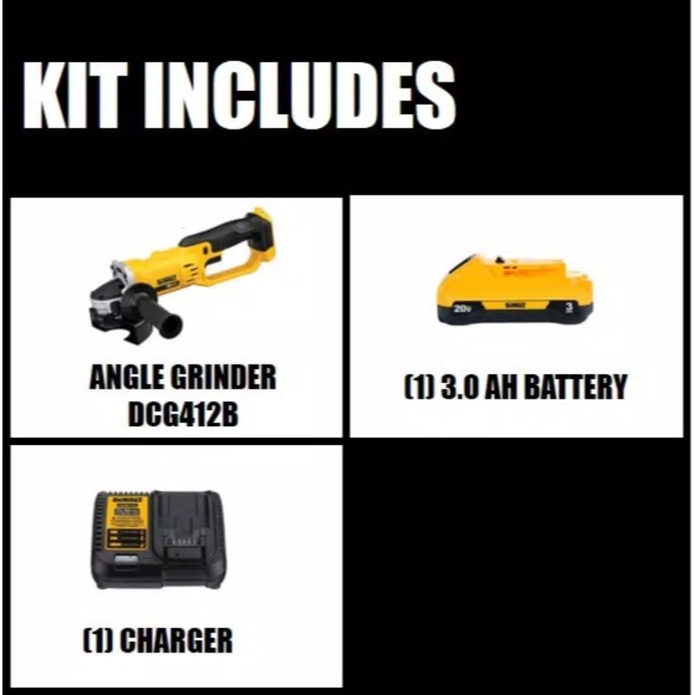 DEWALT 20V MAX Cordless 4.5-5 in. Angle Grinder Kit with 3.0 Ah Battery and Charger