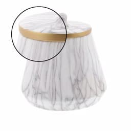 CosmoLiving by Cosmopolitan Modern Reflections 10 in. White and Gray Marble Ceramic Vase with Gold Rim thumbnail 4