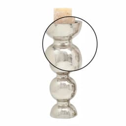 LITTON LANE 18 in. x 6 in. Classic Iron Candle Holder with Spherical Orb Accent, Polished Silver Finish thumbnail 3