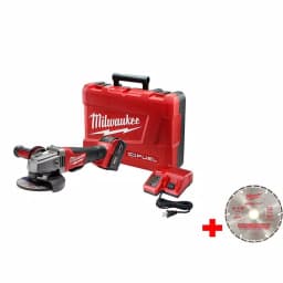 Milwaukee M18 FUEL 4-1/2 in. / 5 in. Brushless Angle Grinder Kit with 5.0 Ah Battery, Charger & Diamond Blade thumbnail 1