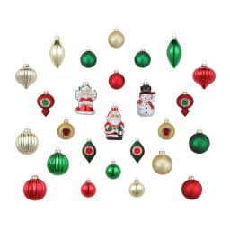 Mr. Christmas 30-Piece Vintage Glass Ornament Set with Storage Box and Gift Bags thumbnail 2