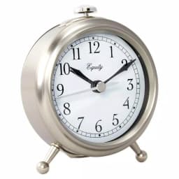 Equity by La Crosse Small 3 in. Metal Quartz Analog Alarm Table Clock with Lighted Dial - Silver thumbnail 3