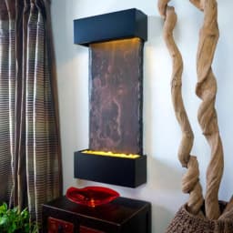 Water Wonders Nojoqui Falls Medium Lightweight Slate Wall Fountain with Black Onyx Trim thumbnail 3