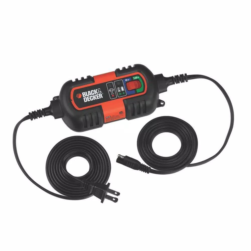 BLACK+DECKER BM3B 1.2 Amp Battery Charger and Maintainer for 6V and 12V AGM, GEL, and WET Batteries