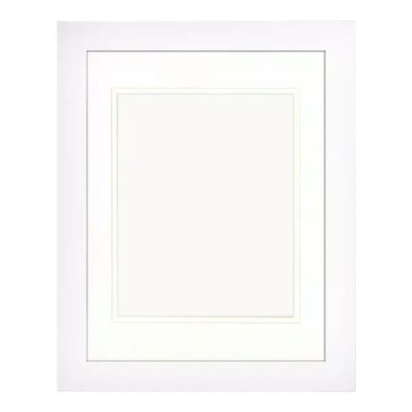 PTM Images White Matted Portrait Photo Frame Set of 2 - Holds 8x10 or 11x14 Photos
