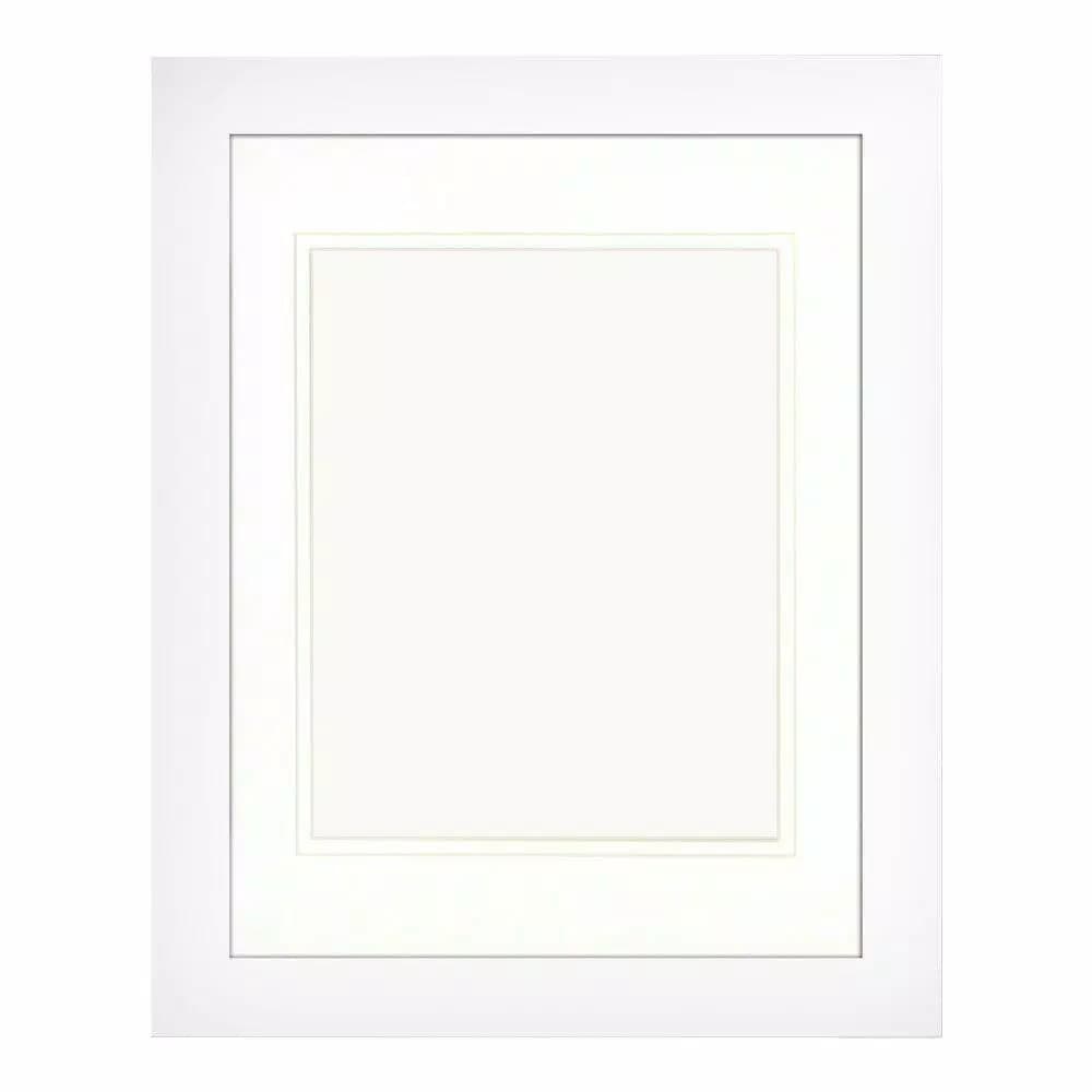 PTM Images White Matted Portrait Photo Frame Set of 2 - Holds 8x10 or 11x14 Photos