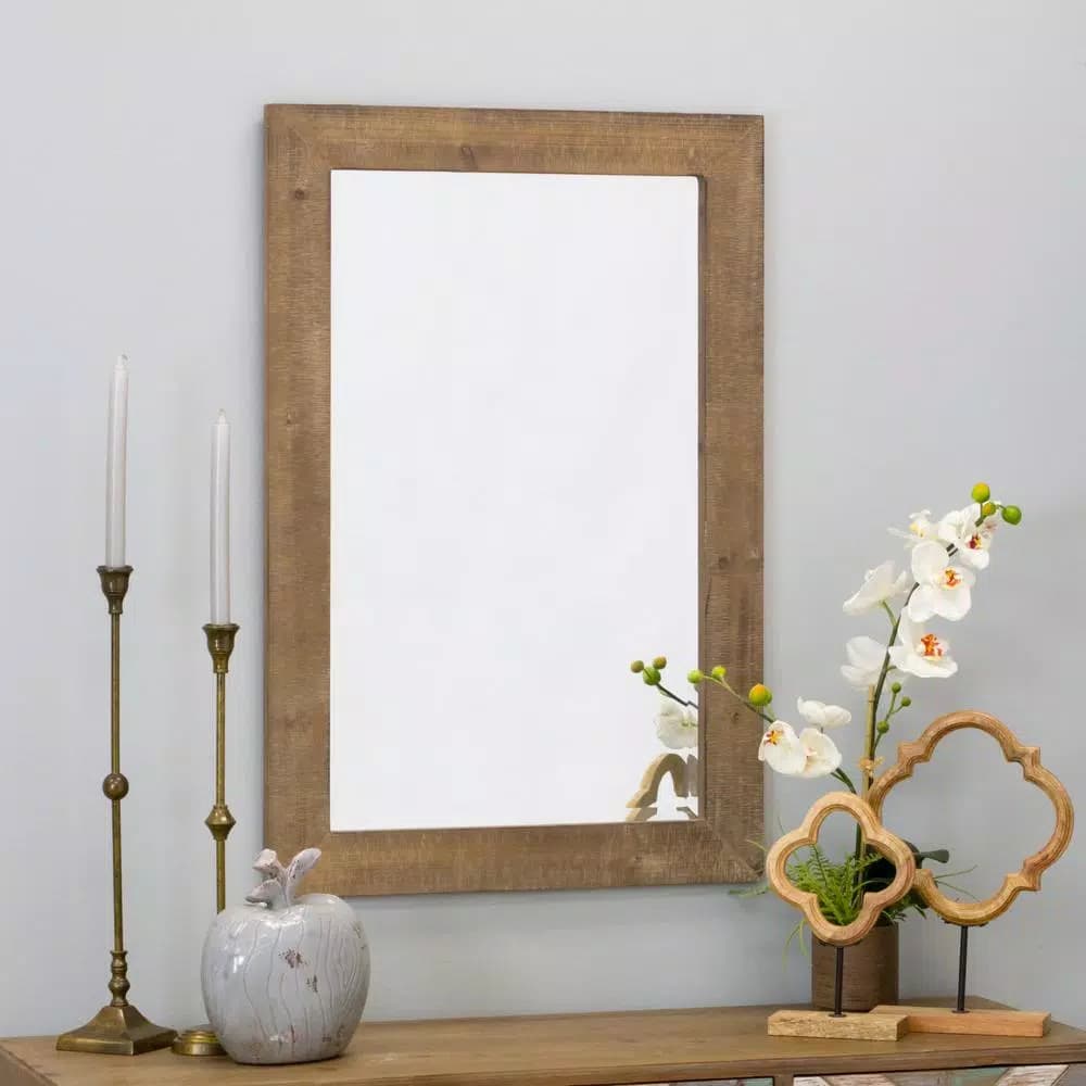 Aspire Home Accents Pueblo Beveled Glass Wall Mirror with Solid Wood Frame, 36 x 24 in.