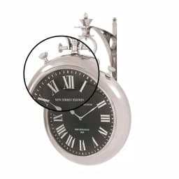 LITTON LANE 22 in. x 16 in. Vintage Pocket-Watch-Style Suspended Wall Clock, Silver Finish thumbnail 3