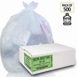 Unbranded Clear Source Reduction SCR Trash Bags, 20-30 Gallon, Clear, 500 Count thumbnail 3