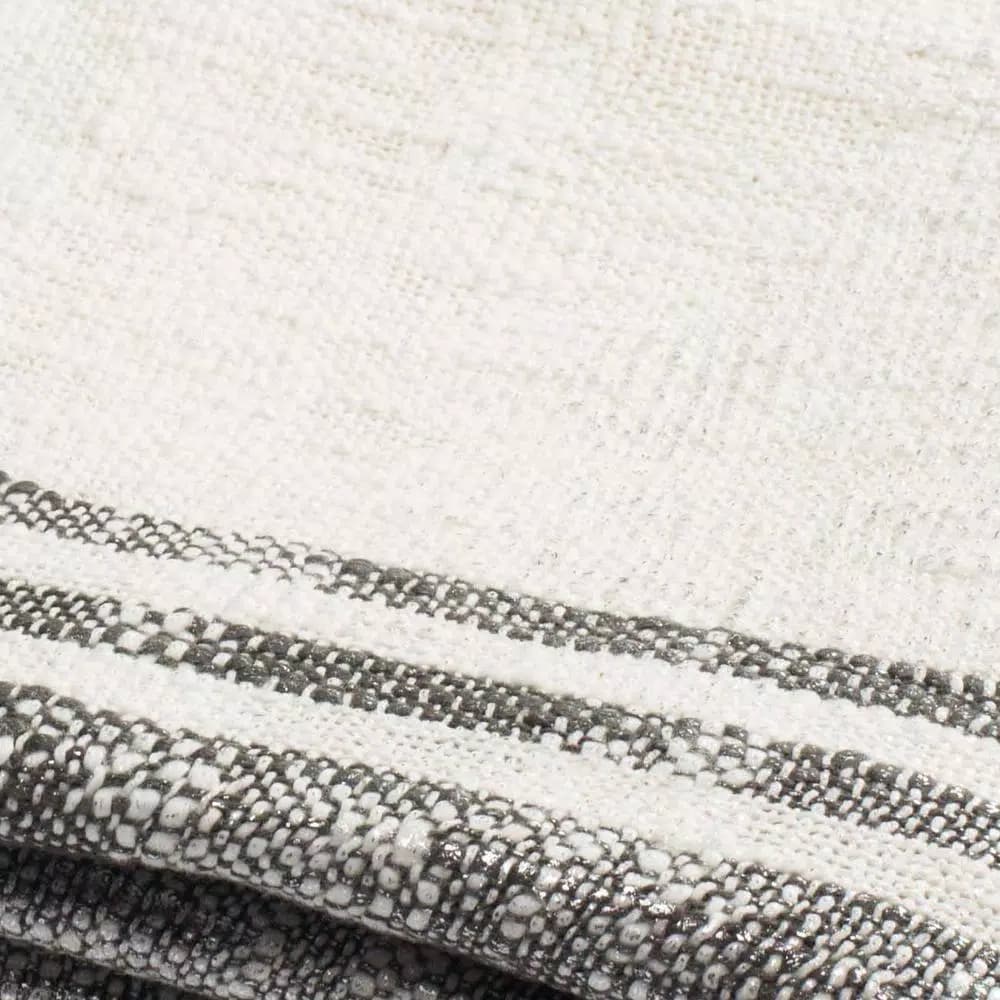 Safavieh Alita White and Grey Metallic Striped Cotton Throw Blanket, 50 x 70 in.