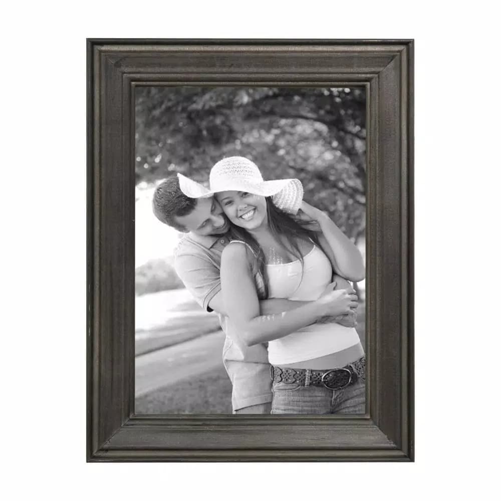 Kate and Laurel Bordeaux Charcoal Gray Wood Gallery Wall Picture Frame Set, 10-Piece