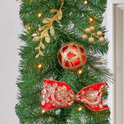 Home Accents Holiday Royal Easton 12 ft. Pre-Lit Artificial Christmas Garland with 70 Warm White LED Lights thumbnail 7