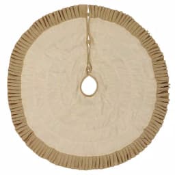 VHC Brands 48 in. Natural Burlap Ruffled Christmas Tree Skirt - Farmhouse Holiday Decor thumbnail 2