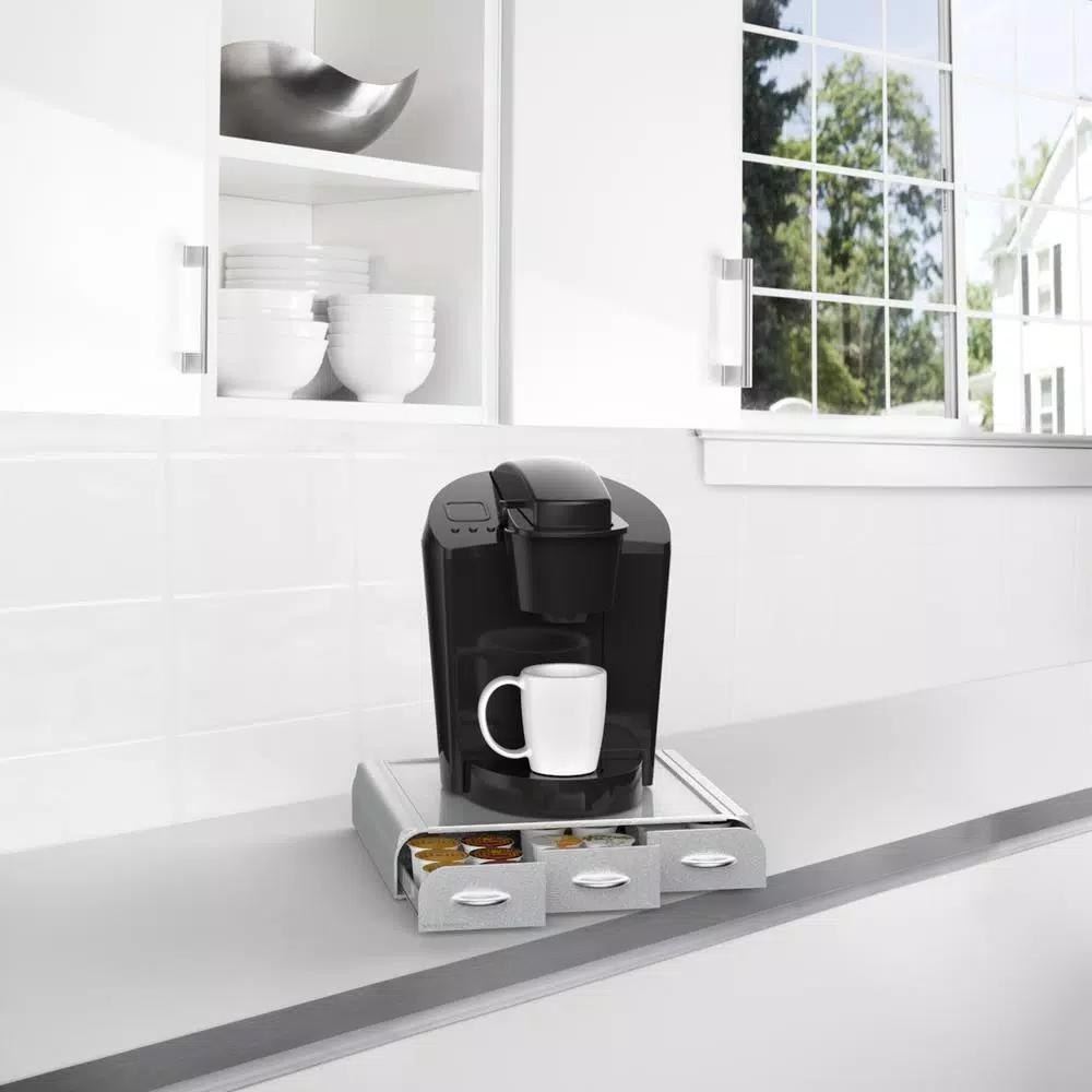 Mind Reader 36 Capacity Single Serve Coffee Pod Holder Drawer, Silver - Compatible with Keurig, Dolce Gusto, CBTL & Verismo