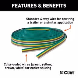 CURT Bonded 4-Way Trailer Wiring, 16 Gauge, 25' Spool thumbnail 3