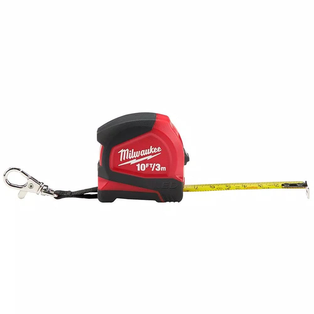 Milwaukee 10 ft. Keychain Tape Measure with LED Light and Magnetic Back