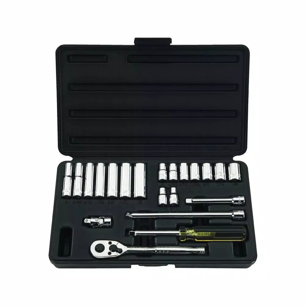 Stanley 21-Piece 1/4 in. Drive SAE Ratchet and Socket Set