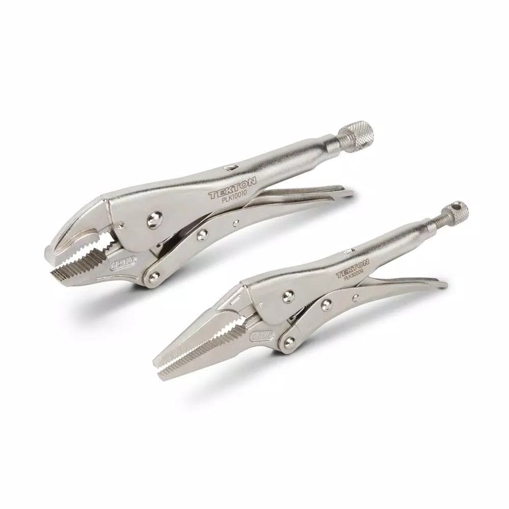 TEKTON 2-Piece Curved Jaw and Long Nose Locking Pliers Set
