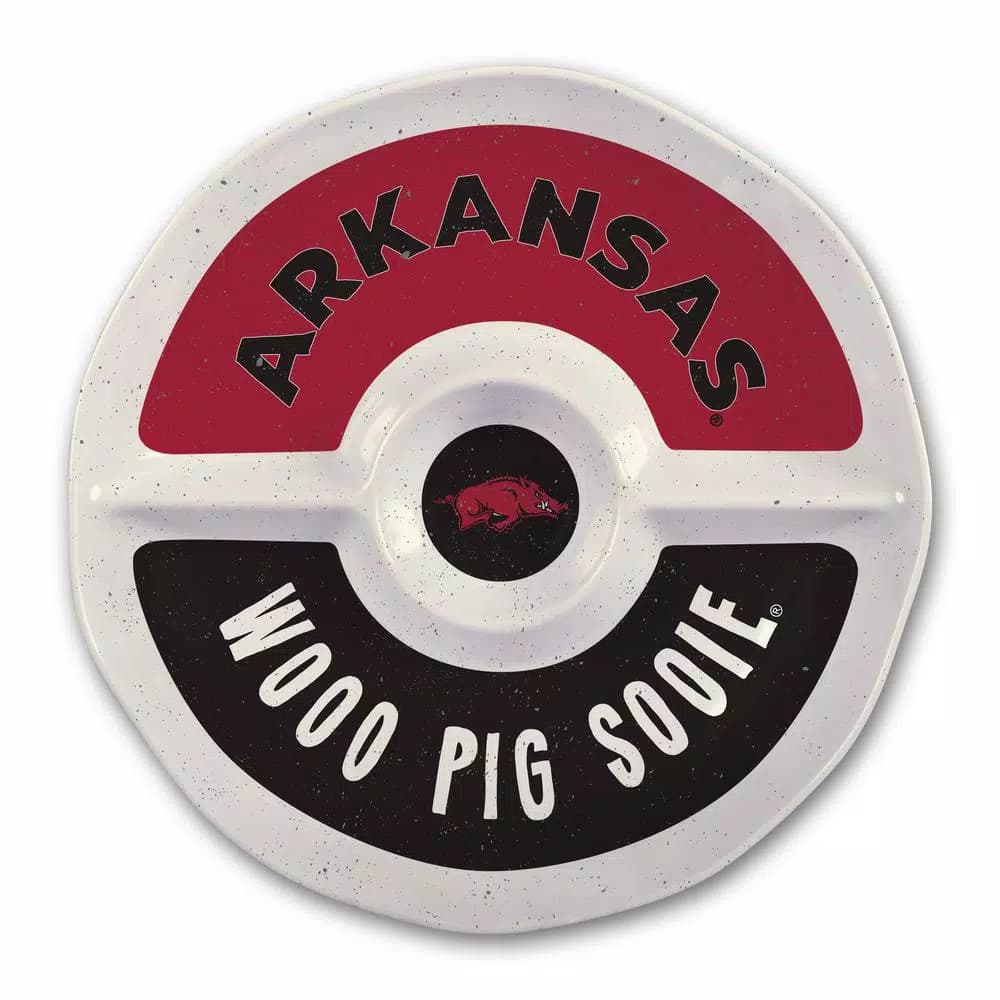 Magnolia Lane Arkansas NCAA Officially Licensed 15 in. Melamine Chip and Dip Serving Tray