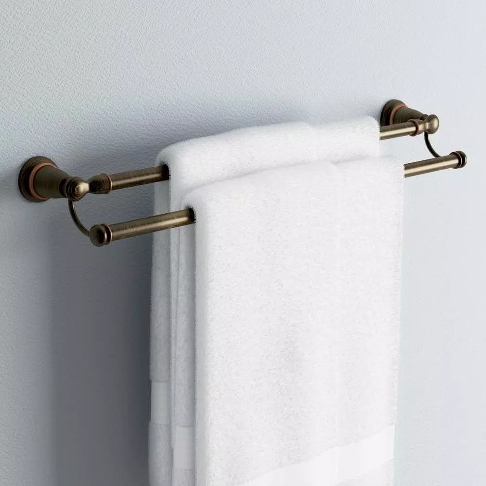 MOEN Banbury 24 in. Double Towel Bar, Mediterranean Bronze