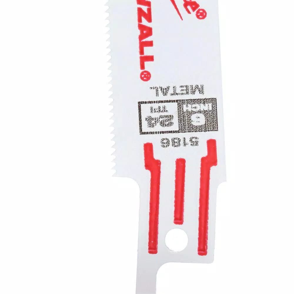 Milwaukee 6 in. 24 TPI Thin Kerf Metal Cutting Reciprocating Saw Blades, Bi-Metal (5 Pack)