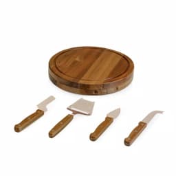 TOSCANA Acacia Circo Round Cheese Board and 4-Piece Stainless Steel Tool Set thumbnail 3