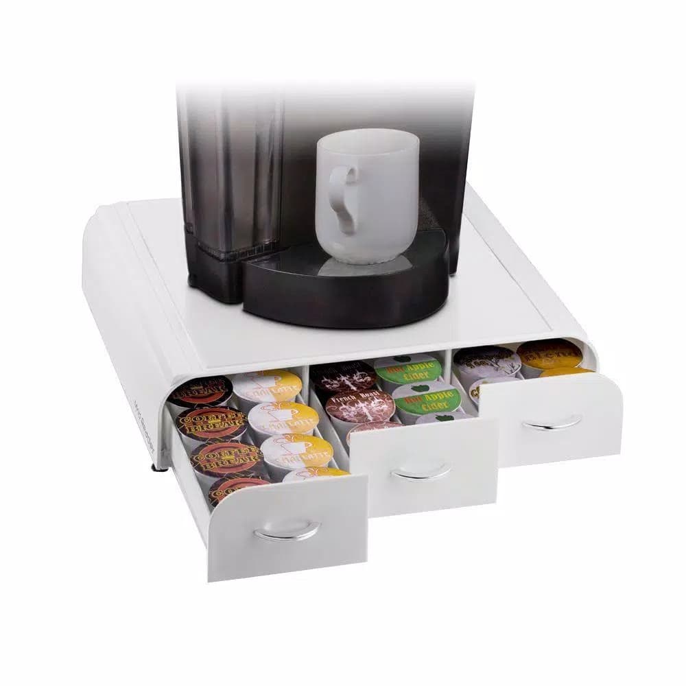 Mind Reader Anchor 36-Capacity White K-Cup Storage Drawer with Heat-Resistant Top