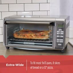 BLACK+DECKER 1550W Extra-Wide Digital Convection Toaster Oven, 8-Slice, Stainless Steel thumbnail 6