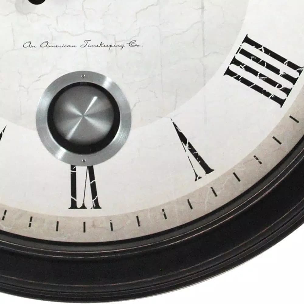 FirsTime Adair 24 in. Round Wall Clock with Pendulum - Oil Rubbed Bronze