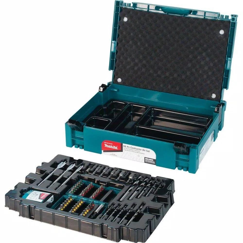 Makita 66-Piece Steel Contractor Bit Set with Modular Storage Case