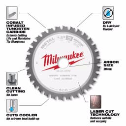 Milwaukee 5-3/8 in. 30T Metal & Stainless Steel Carbide Circular Saw Blade thumbnail 3