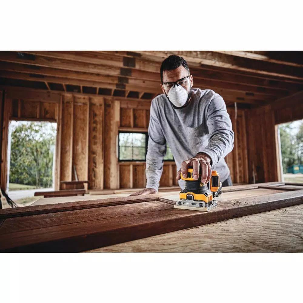 DEWALT 20V MAX XR Cordless Brushless 1/4 Sheet Variable Speed Sander Kit with 2.0 Ah Battery and Charger