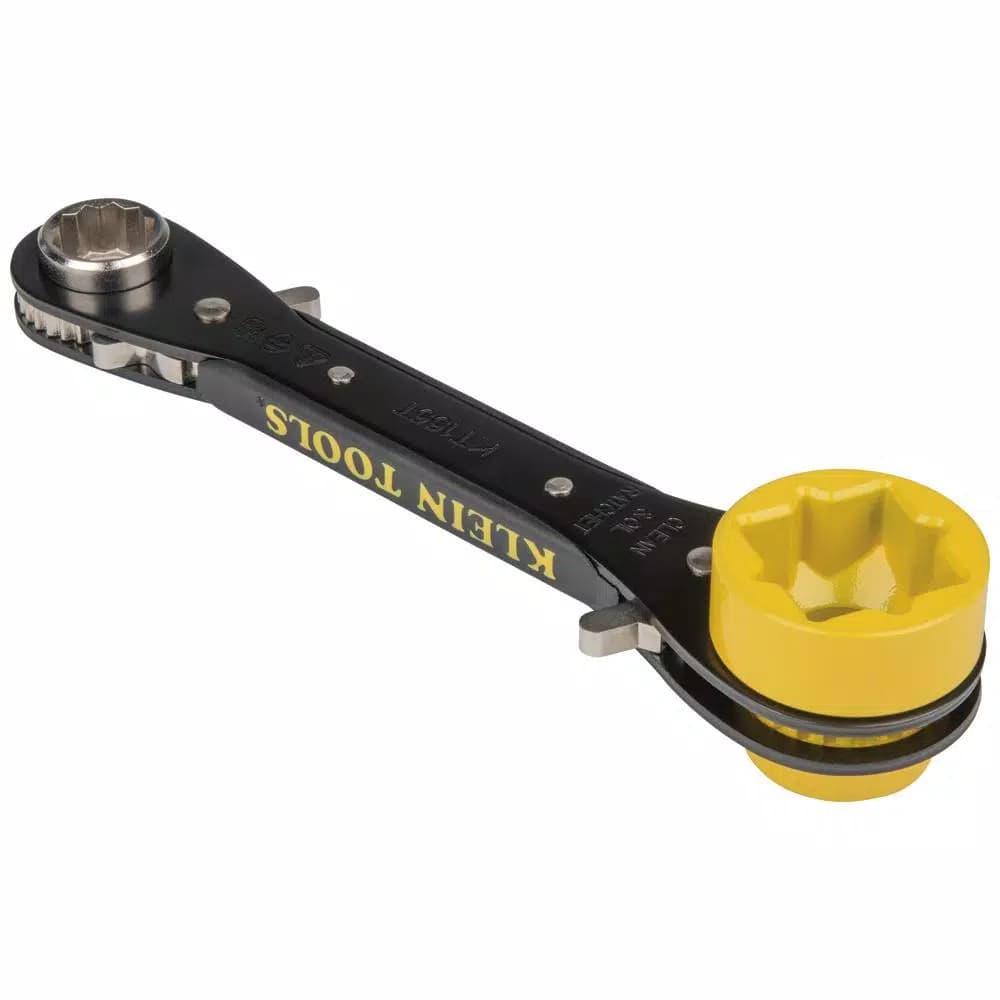 Klein Tools 6-in-1 Ratcheting Lineman's Wrench, SAE Combination Wrench
