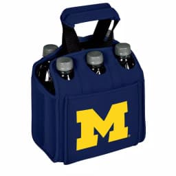 Picnic Time University of Michigan Wolverines 6-Bottle Insulated Neoprene Beverage Carrier, Navy thumbnail 1
