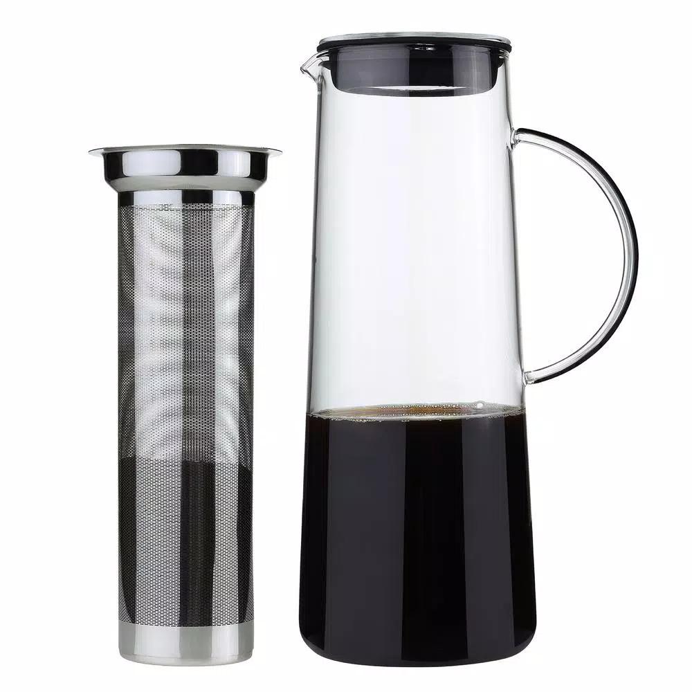 ZASSENHAUS 8-Cup Borosilicate Glass Coffee Maker & Cold Brew Infuser with Stainless Steel Filter