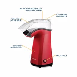 Nostalgia APH200RED 16-Cup Hot Air Popcorn Maker, Red Countertop Popper thumbnail 3