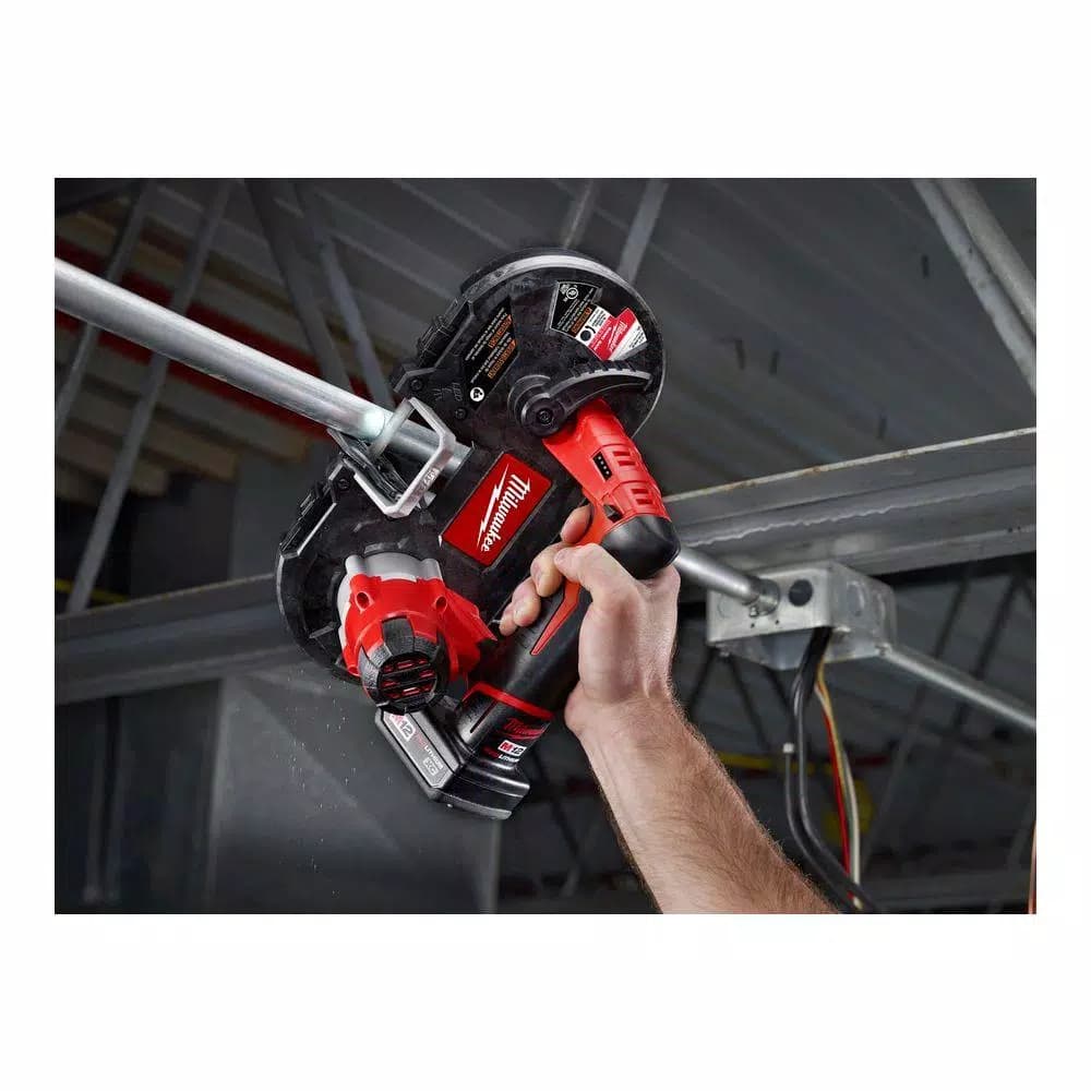 Milwaukee M12 12V Cordless Sub-Compact Band Saw and 3/8 in. FUEL Ratchet Combo Kit with 2.0Ah Battery and Charger